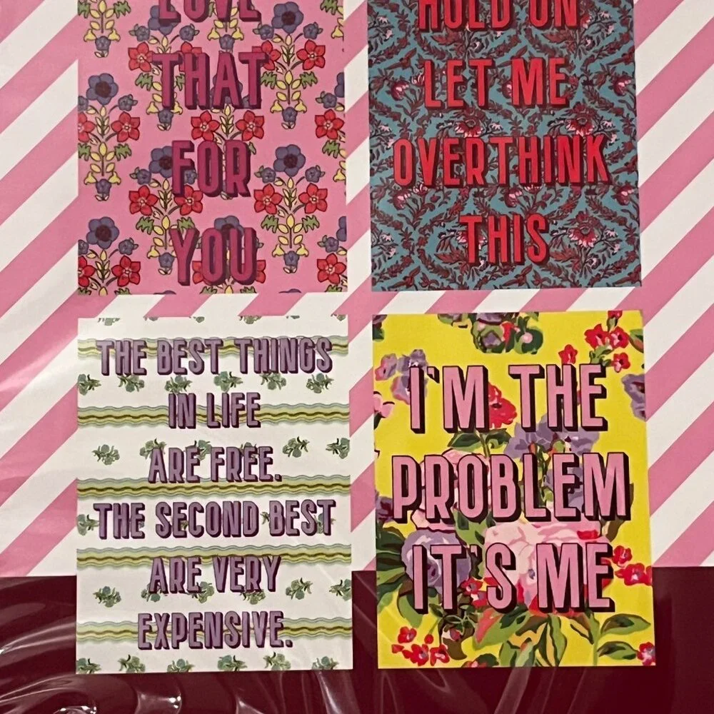 Sarcastic Note Cards Set of Two‎ Boxes Funny Bright Stationery  Gift (NEW)